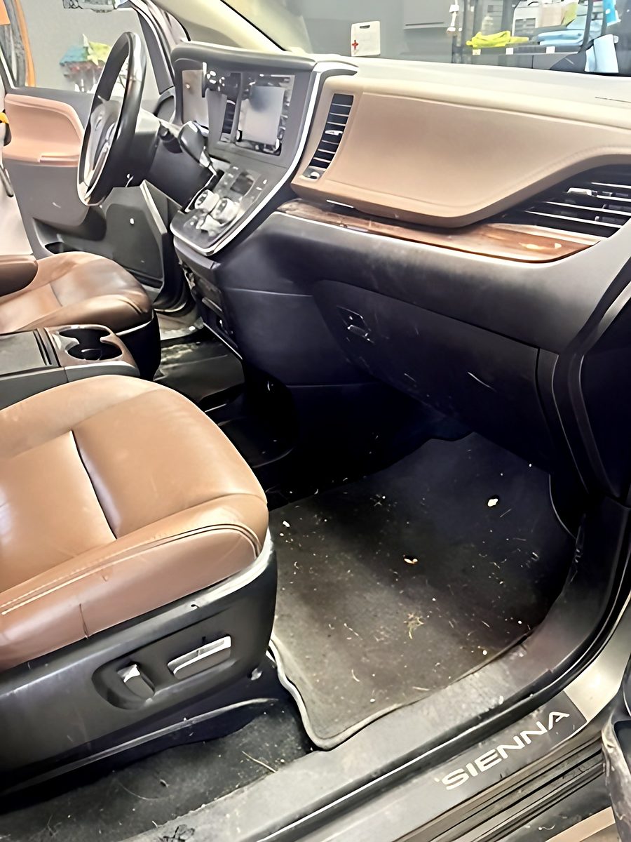 Brown leather interior after a detail