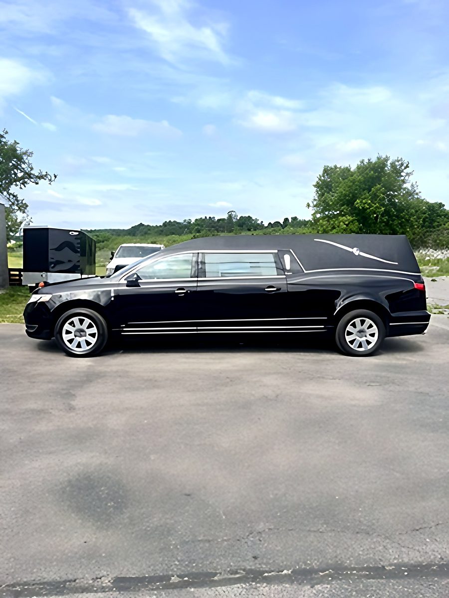 Black hearse after a detail