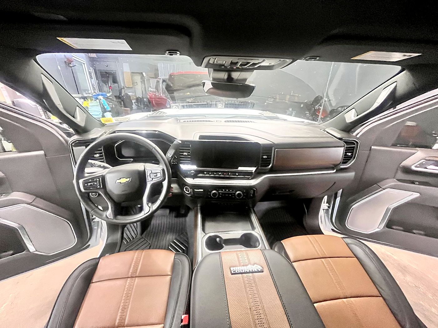 Tan and black interior